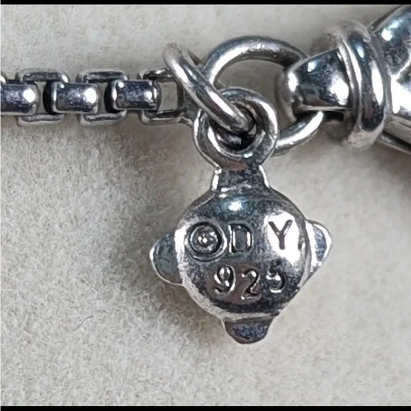 David Yurman 925 Silver Infinity Pave Diamond Pendant Necklace - Picture 6 of 7